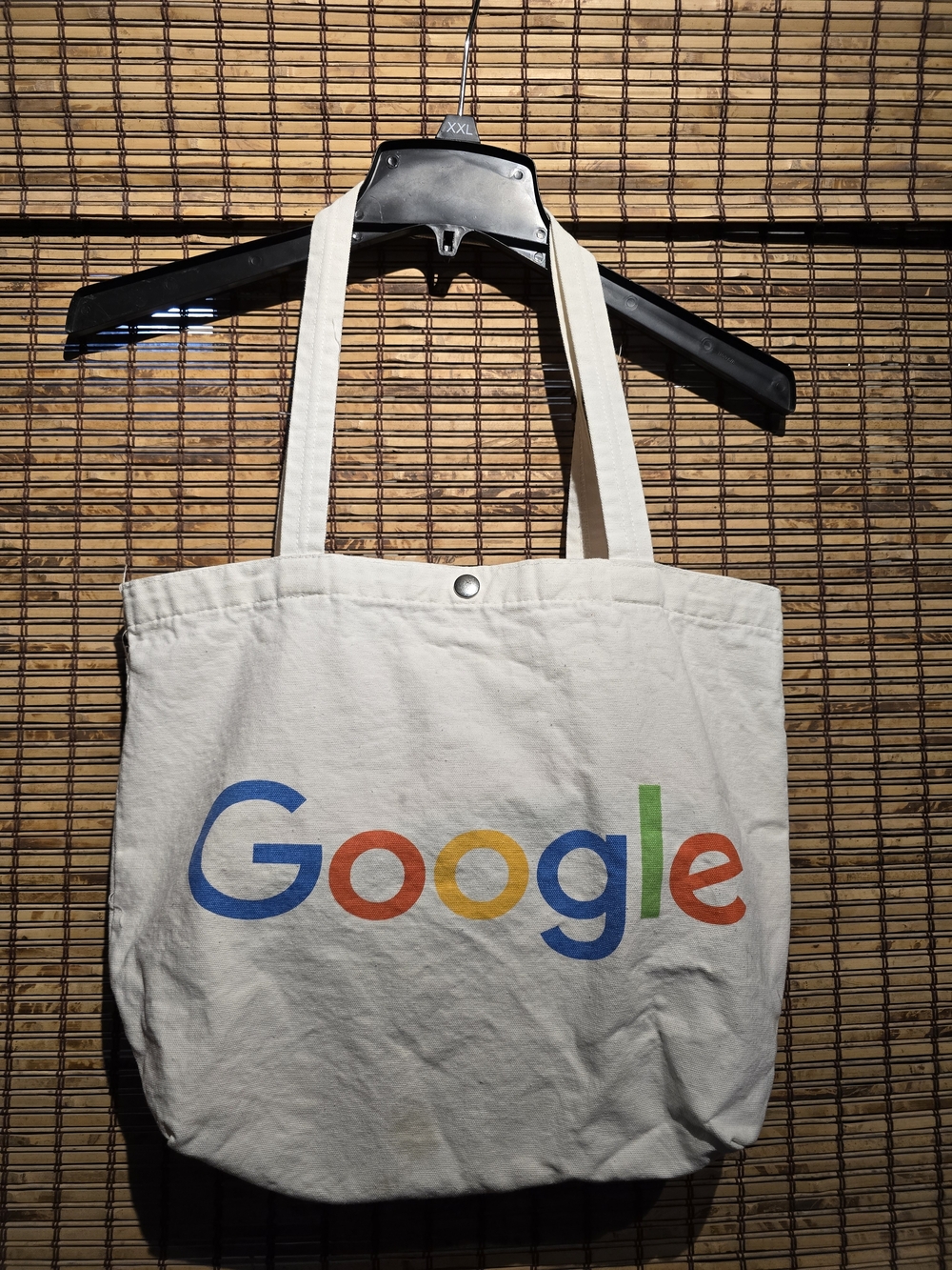 Google Logo Canvas Tote Bag in Natural with Multicolor Logo